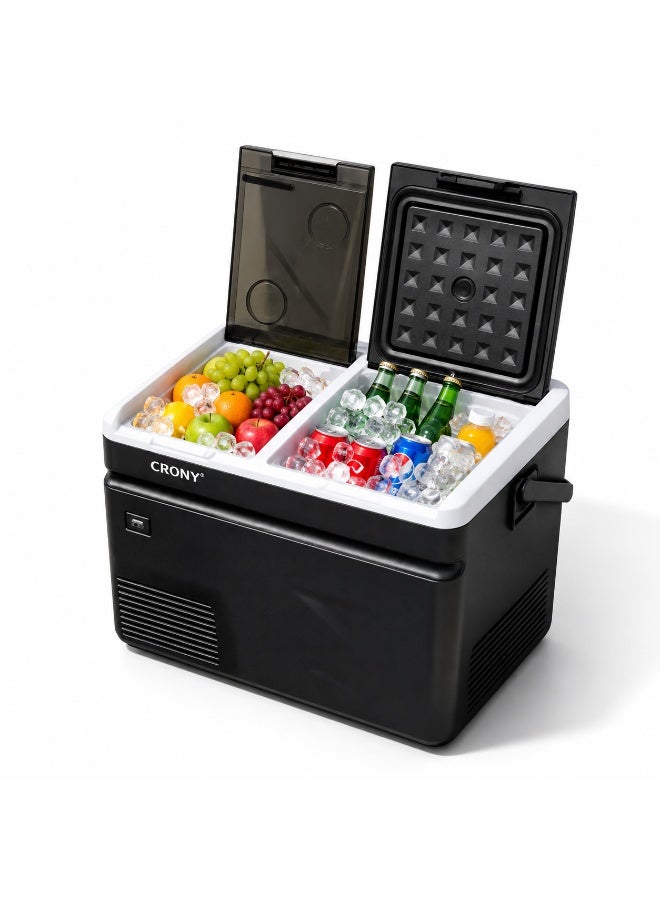 Crony 35L Portable Car Refrigerator Freezer (-20℃~20℃) Dual Power 12V/24V DC & 100-240V AC with LED Display, Car Battery Protection, Low Noise Design for Camping, Travel, Home Use - Image 1