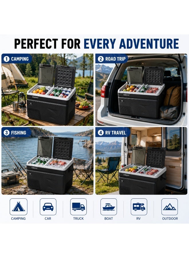 Crony 35L Portable Car Refrigerator Freezer (-20℃~20℃) Dual Power 12V/24V DC & 100-240V AC with LED Display, Car Battery Protection, Low Noise Design for Camping, Travel, Home Use - Image 4