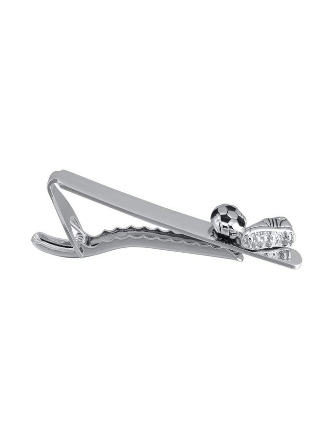 Vcufflinks Football Boots Soccer Shoes Tie-Clip Silver Tie Clips - Image 3