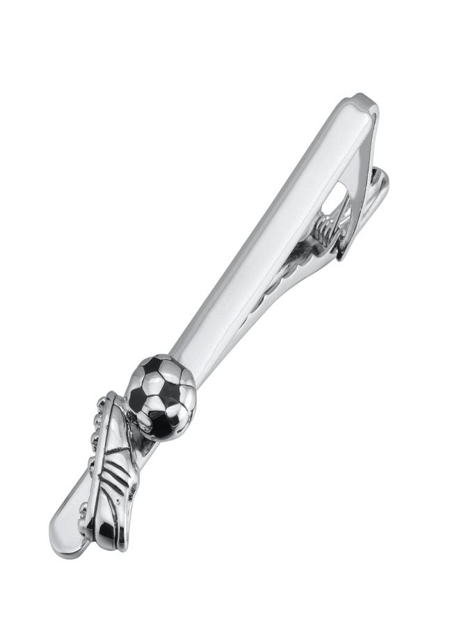 Vcufflinks Football Boots Soccer Shoes Tie-Clip Silver Tie Clips - Image 1