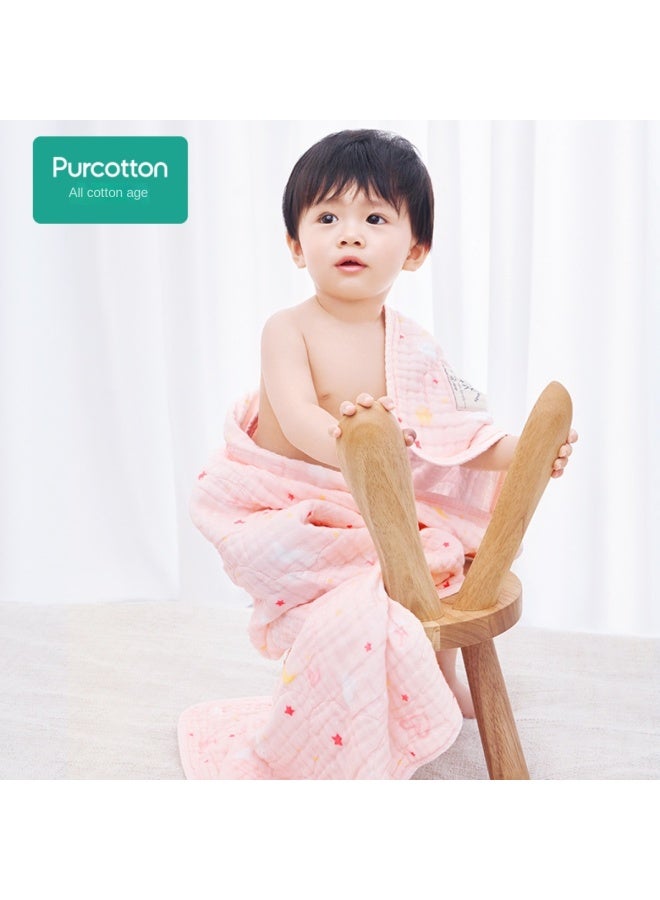 القطن الخالص 【ماص للماء وسريع الجفاف】 منشفة استحمام قطنية ناعمة ولطيفة على البشرة من الشاش المغسول للأطفال، منشفة استحمام كبيرة لحديثي الولادة - Image 5