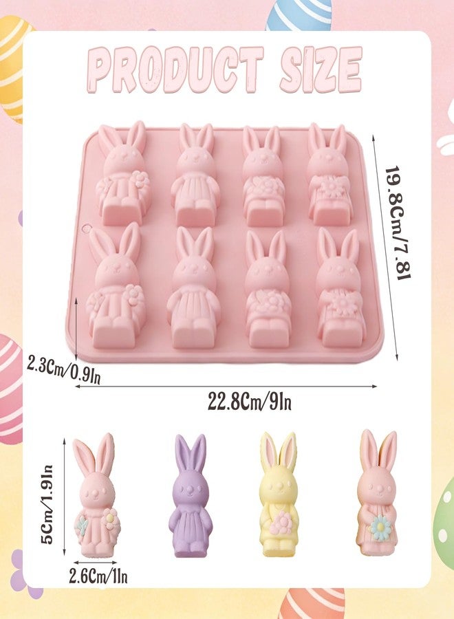 Dreplfn Easter Silicone Mold 2Pcs Bunny Silicone Molds 2 Inch Rabbit Chocolate Candy Molds Cake Pan Chocolate Baking Mold for Baking Cake Jelly Pudding Fondant Muffin Soap Candle Ice Cubes - Image 4