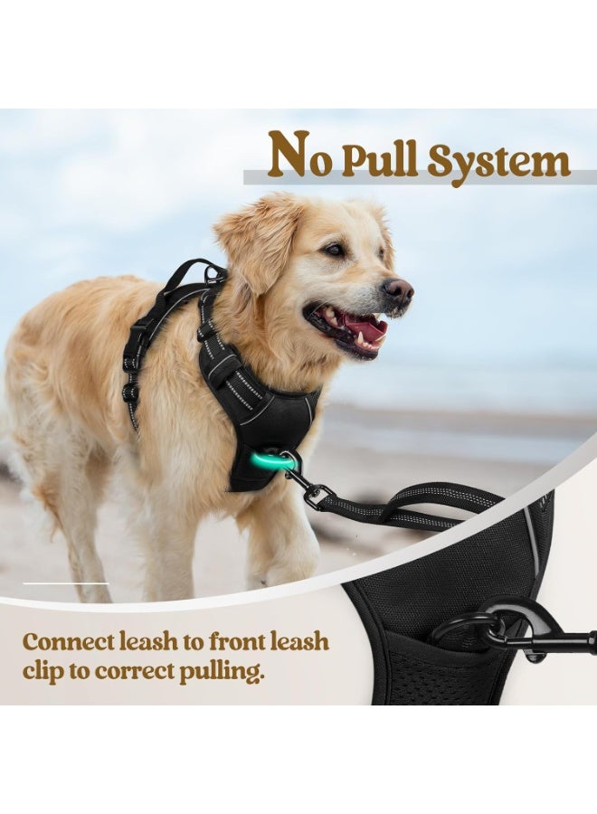 Dog Harness, No-Pull Pet Harness with 2 Leash Clips, Adjustable Soft Padded Dog Vest, Reflective No-Choke Pet Oxford Vest with Easy Control Handle for Large Dogs, Black, XL - Image 5