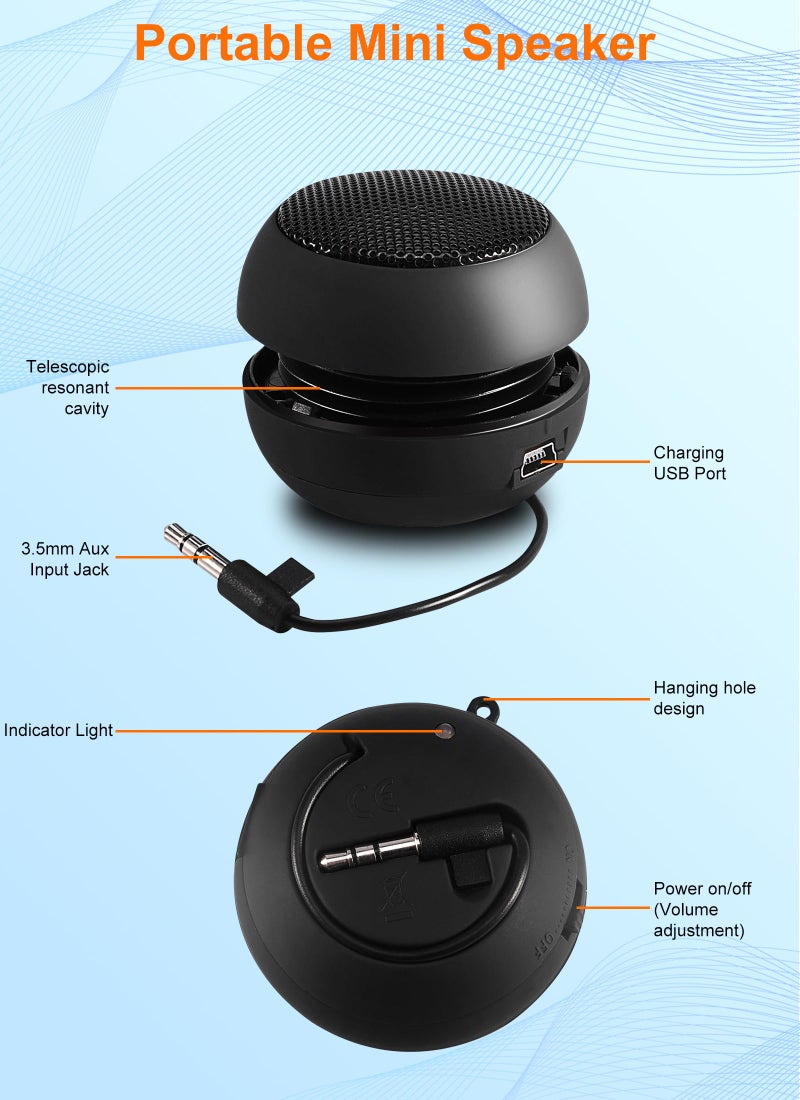 fosa Portable Mini Speaker USB Wired Small Speakers with 3.5mm Aux Input Jack, Travel Speakers for Laptop Computer MP3 Player Speaker for Mobile Phone, MP3, PC - Image 5
