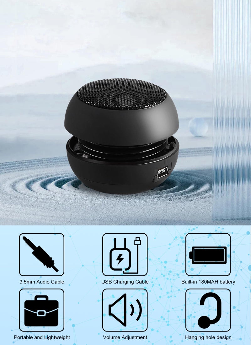 fosa Portable Mini Speaker USB Wired Small Speakers with 3.5mm Aux Input Jack, Travel Speakers for Laptop Computer MP3 Player Speaker for Mobile Phone, MP3, PC - Image 3