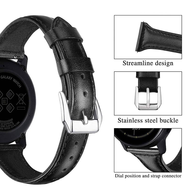 Adjustable Leather Classic Strap Smartwatch Band Compatible with Samsung Galaxy Watch with Fit Replacement Strap for Daily Wear White finish - Image 4