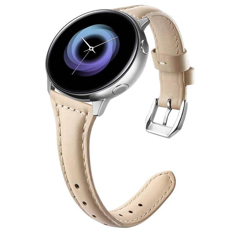 Adjustable Leather Classic Strap Smartwatch Band Compatible with Samsung Galaxy Watch with Fit Replacement Strap for Daily Wear White finish - Image 1