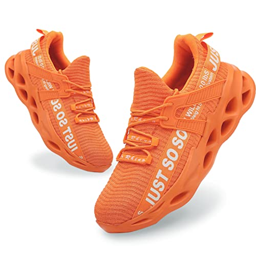 Furuian Steel Toe Shoes for Women Men Lightweight Slip On Safety Work Shoes Comfortable Steel Toe Sneakers Orange - Image 1