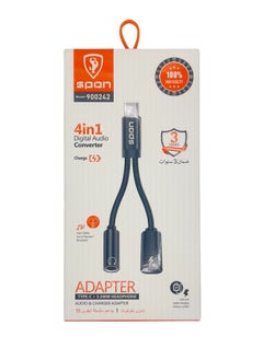 SPON 4-in-1 Type-C to 3.5mm Headphone & Charging Adapter | Digital Audio Converter – Model 900242  - Image 1