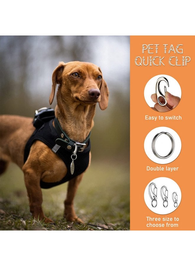 جيديف 18 قطعة من مشابك بطاقات تعريف الكلاب وعلامات تعريف الحيوانات الأليفة ومشابك بطاقات تعريف الحيوانات الأليفة ومجموعات المشابك السريعة وعلامات تعريف الحيوانات الأليفة مع حلقات، حامل بطاقات تعريف الحيوانات الأليفة من الفولاذ المقاوم للصدأ للقطط والكلاب - Image 3