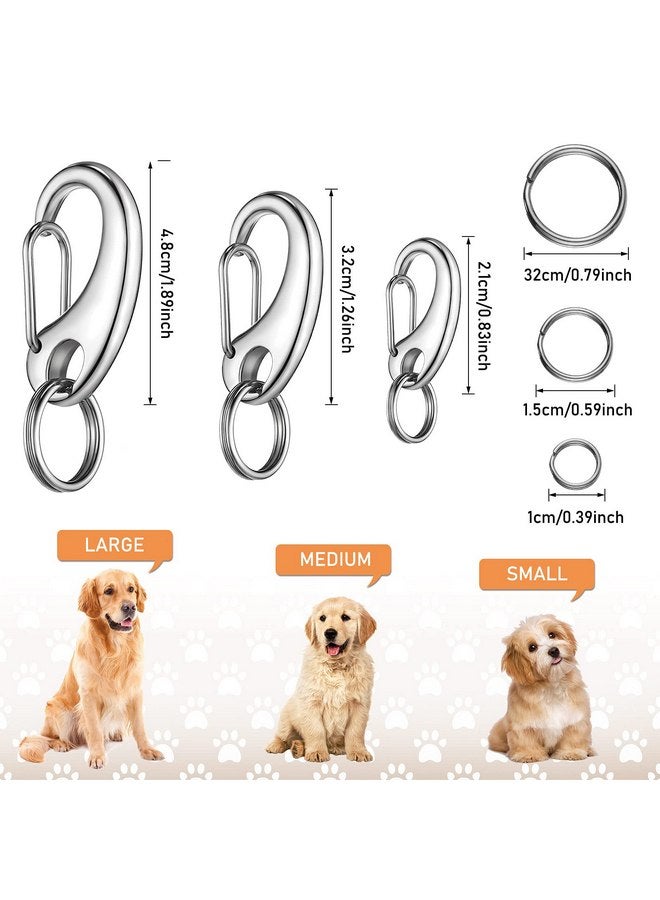 جيديف 18 قطعة من مشابك بطاقات تعريف الكلاب وعلامات تعريف الحيوانات الأليفة ومشابك بطاقات تعريف الحيوانات الأليفة ومجموعات المشابك السريعة وعلامات تعريف الحيوانات الأليفة مع حلقات، حامل بطاقات تعريف الحيوانات الأليفة من الفولاذ المقاوم للصدأ للقطط والكلاب - Image 2