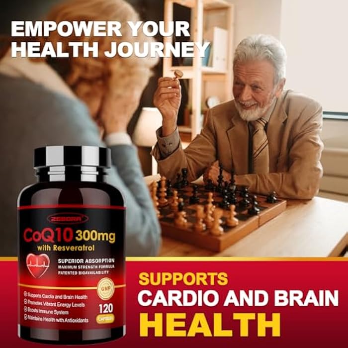 ZEBORA CoQ10-300mg with Trans-Resveratrol, PQQ & Vitamin E - High Absorption Coenzyme-Q10 with BioPerine - Powerful Antioxidant for Heart & Energy-Production,120 Veggie Capsules - Image 3