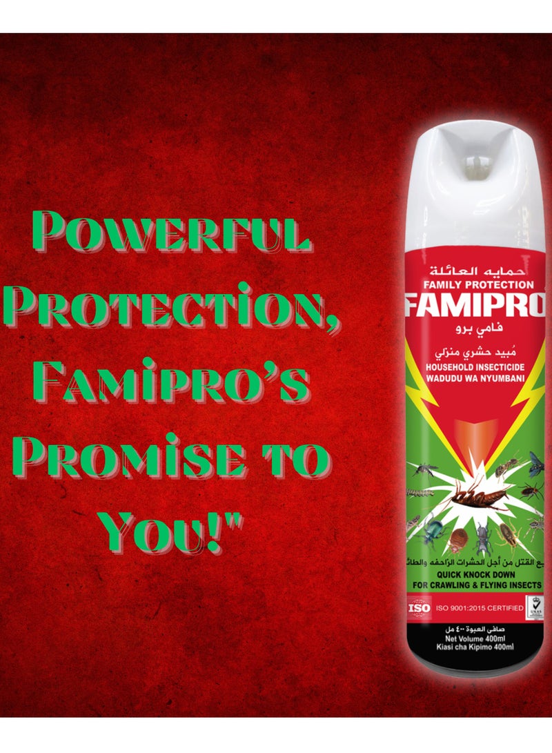 FAMIPRO  Insect repellent Spray 400ML Green ( Pack of 2) | Fast-Acting Formula | Kills Mosquitoes, Cockroaches, Ants & Flying Insects | Long-Lasting Protection | Indoor & Outdoor Use | Safe for Home & Office - Image 4