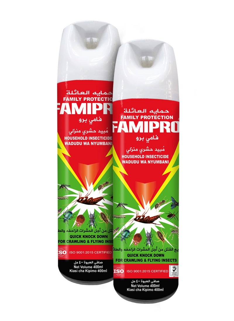 FAMIPRO  FAMIPRO Insect Green 2x400ml - Powerful Pest Control Spray for Home and Garden  - Image 1
