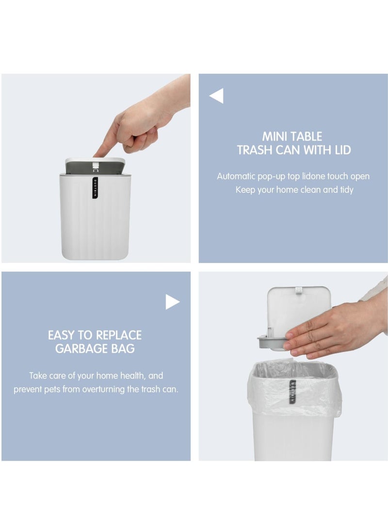 MileMelo 4 Piece Bathroom Accessories Set Bath Ensemble Includes Trash Can, Soap Dispenser, Toothbrush Holder, Toothbrush Cup for Decorative Countertop and Housewarming Gift White  - Image 5