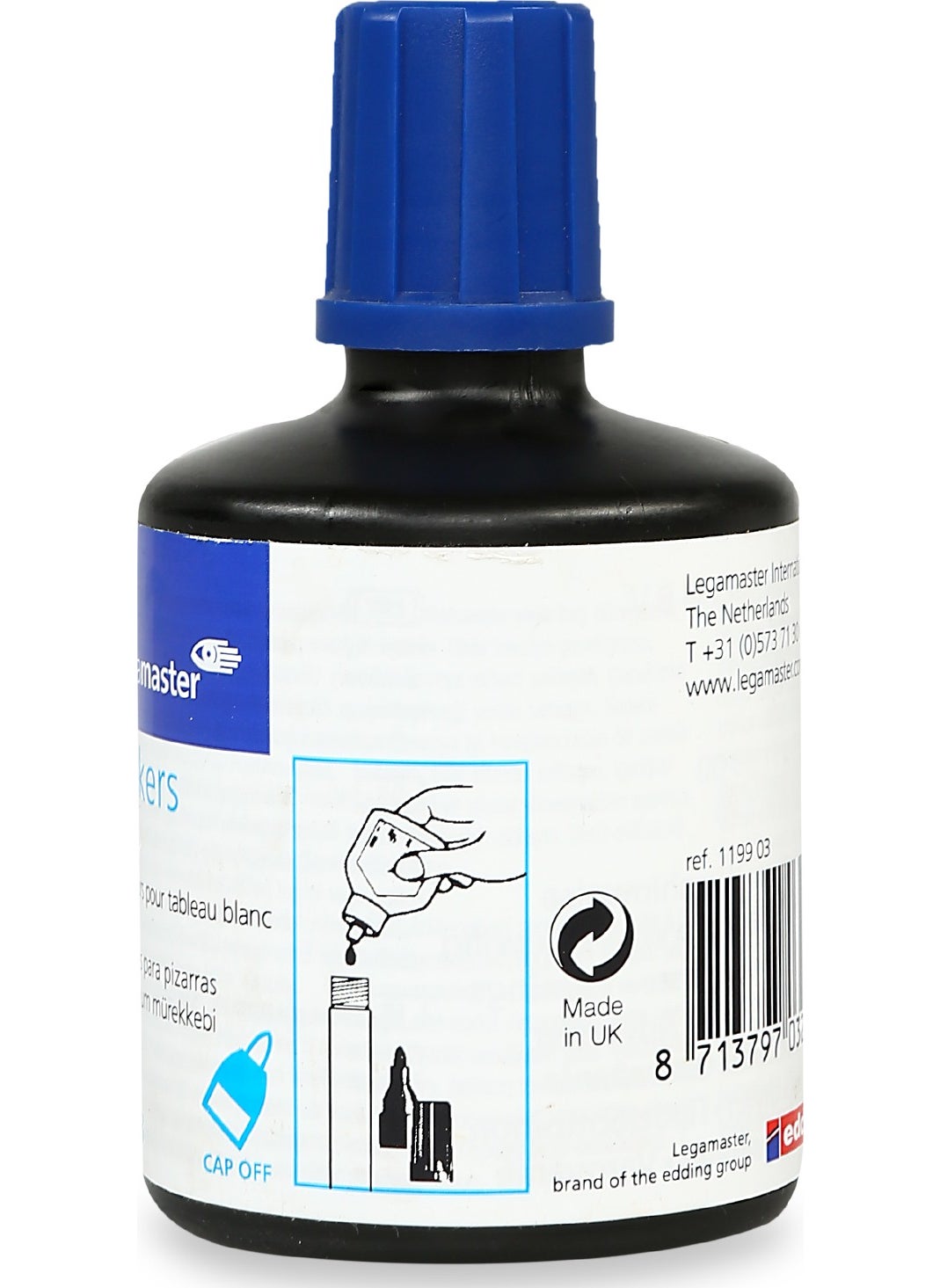 Legamaster Whiteboard Marker Refill Ink 100 ml Blue  - Image 2