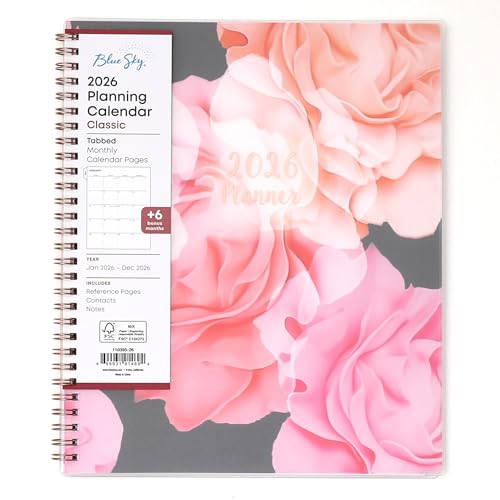 Blue Sky 2026 Monthly Planner Calendar January 2026 December 2026 8 x 10 Flexible Frosted Cover Laminated Tabs Durable Twin Wire Binding Joselyn - Image 1
