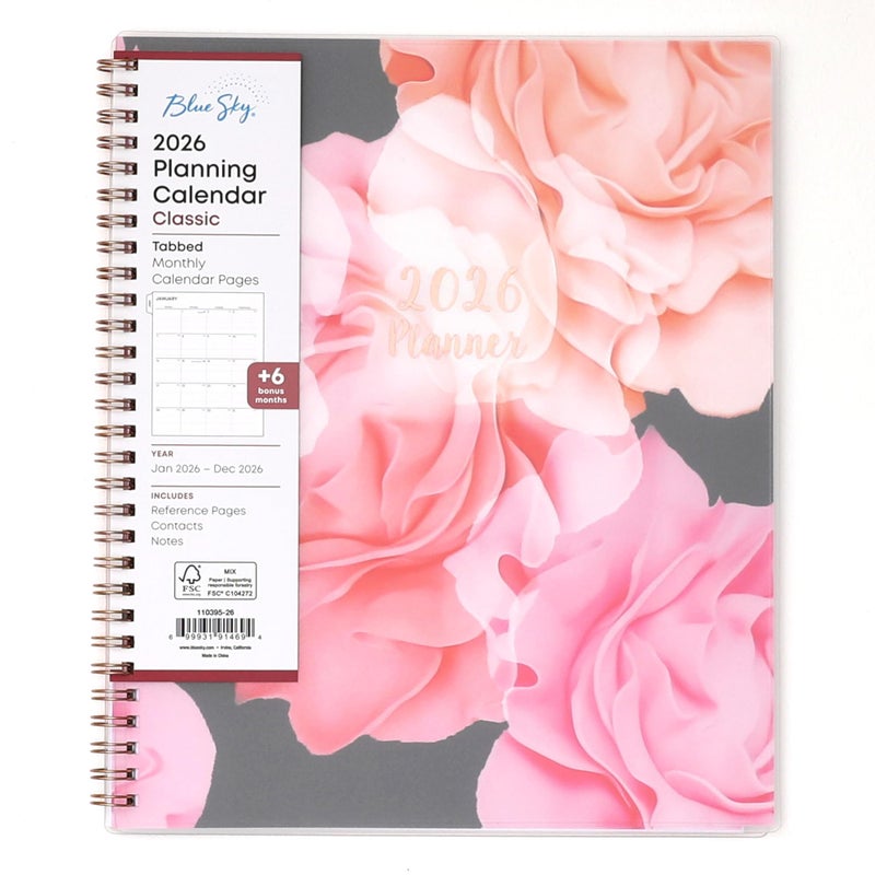 Blue Sky 2026 Monthly Planner Calendar January 2026 December 2026 8 x 10 Flexible Frosted Cover Laminated Tabs Durable Twin Wire Binding Joselyn - Image 2