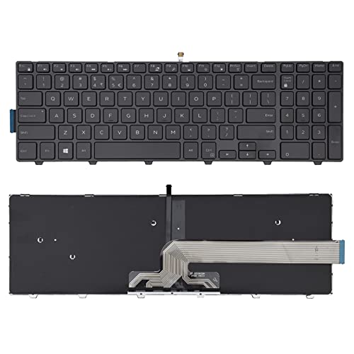 SUNMALL Laptop Replacement Keyboard with Frame Compatible with 15 3000 5000 3541 3542 3543 3551 3552 3558 3593 3567 5542 5545 5547 5755 5551 5558 5552 5758 5759 5559 Laptop NO Backlight - Image 1