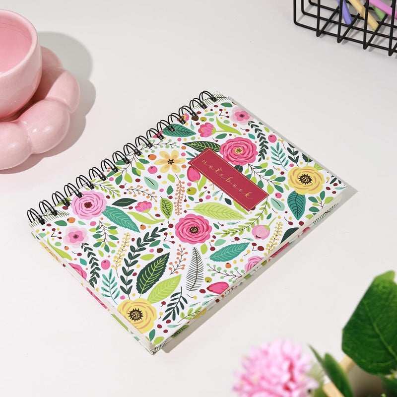 Articious دفتر ملاحظات مزخرف على شكل حلزوني | حجم A5 21x17 سم | 190 صفحة مسطرة | ورق سميك 80 جرام | دفتر جميل للكتابة، المدرسة، المكتب والهدايا - Image 2