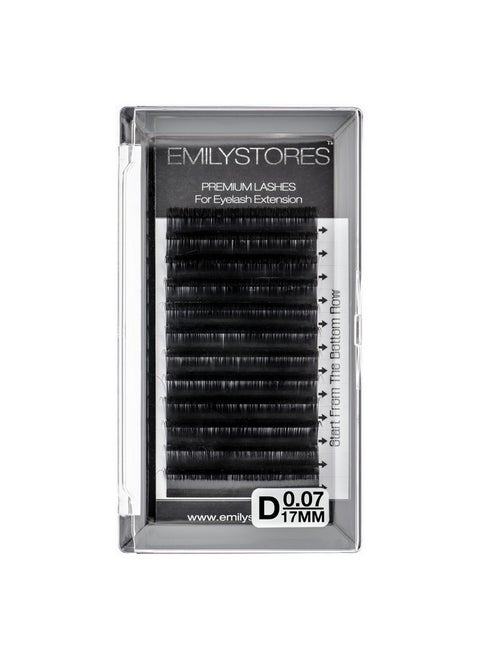 Eyelash Extensions 0.07Mm Thickness D Curl Length 17Mm Single Size Rapid Volume Eyelash For Lash Extensions, Easy Fan Blooming Flower Lashes, Self Fanning Lashes, (0.07,D,17Mm)