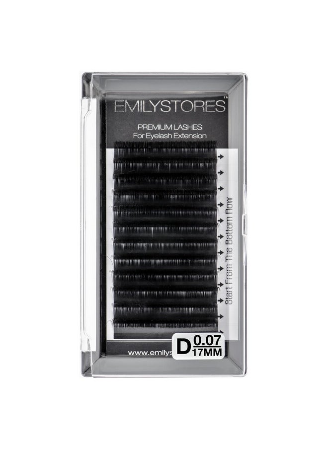 EMILYSTORES - Eyelash Extensions 0.07Mm Thickness D Curl Length 17Mm Single Size Rapid Volume Eyelash For Lash Extensions, Easy Fan Blooming Flower Lashes, Self Fanning Lashes, (0.07,D,17Mm) - Image 1