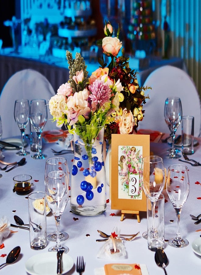 Junkin 150 Pieces Vase Filler Faux Pearls Vase Makeup Beads No Hole Gloss Bead Mixed Sizes Round Pearl for Home Party Wedding Decor, 8/14/20 mm(Royal Blue) - Image 4