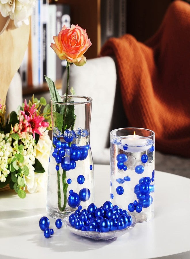Junkin 150 Pieces Vase Filler Faux Pearls Vase Makeup Beads No Hole Gloss Bead Mixed Sizes Round Pearl for Home Party Wedding Decor, 8/14/20 mm(Royal Blue) - Image 5