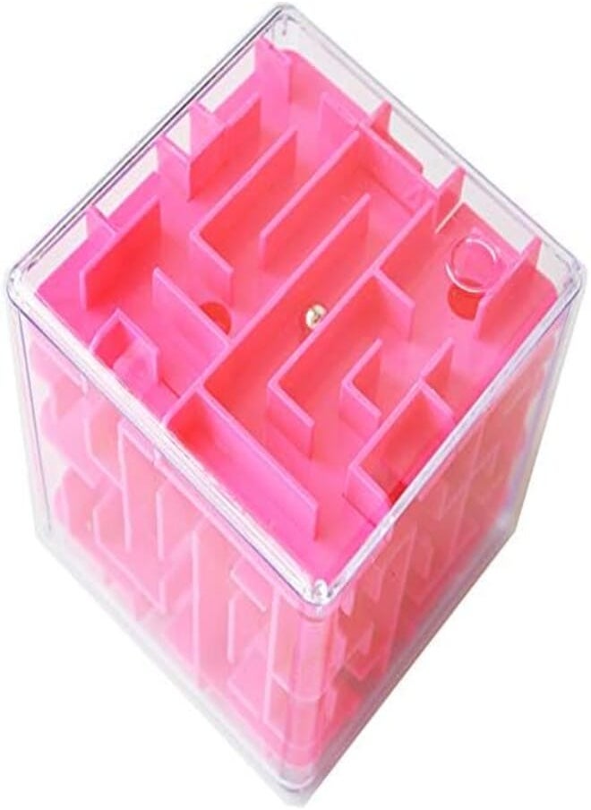 3D Maze Puzzle Cube,Medium 3D maze cube, side length 5.5cm.Fun Brain Game for IngenuityTraining and Stress Relief,Great for Kids and Adults (Pink) 