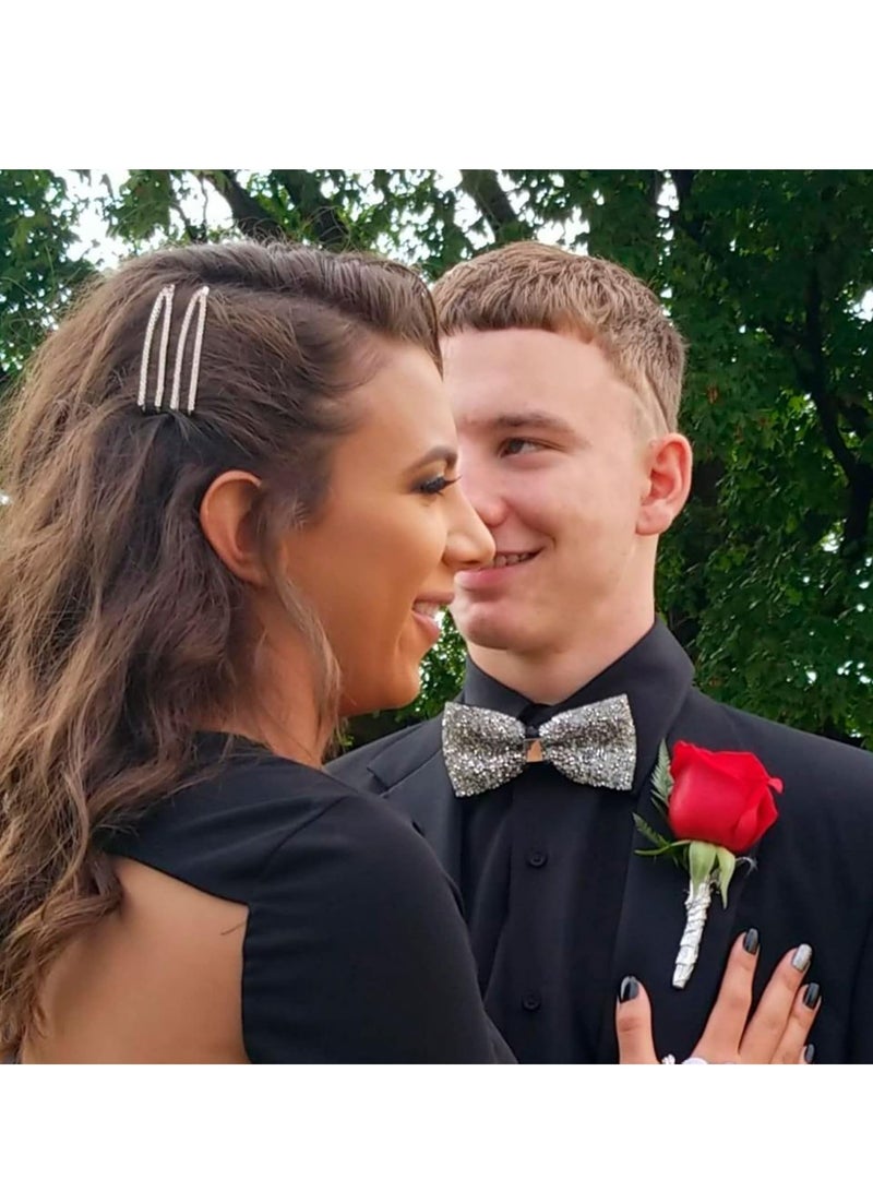 Oasisgalore Bow Ties for Men, Pre Tied Sequin Diamond Bowties with Adjustable Length for Party Wedding Banquet - Image 5