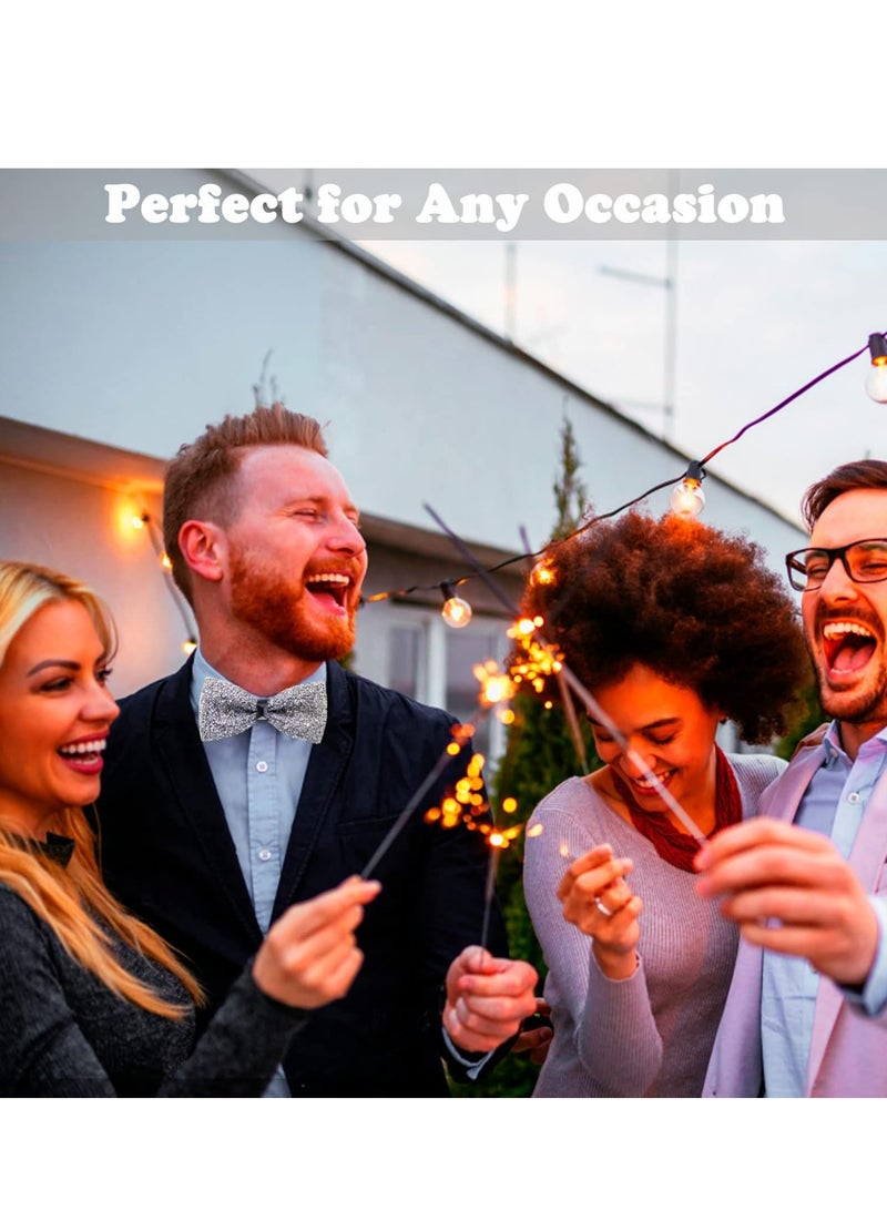 Oasisgalore Bow Ties for Men, Pre Tied Sequin Diamond Bowties with Adjustable Length for Party Wedding Banquet - Image 4