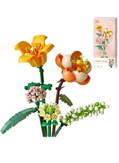 Flower Bouquet Building Kit Lily Daisy Building Brick Creative Building Project for Adults A Unique DIY Bouquet Building Blocks Set for Gifts