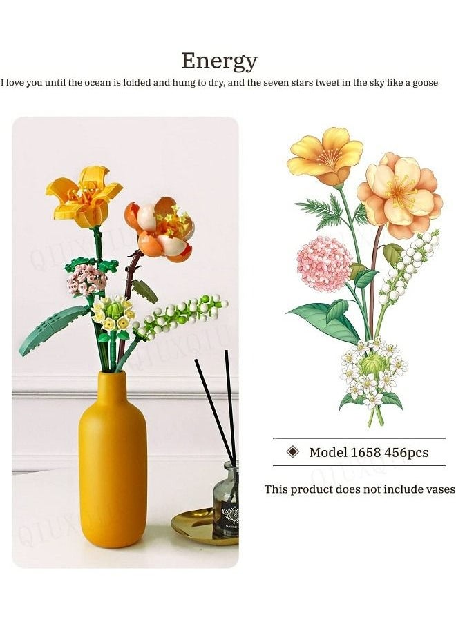 McDou - Flower Bouquet Building Kit Lily Daisy Building Brick Creative Building Project for Adults A Unique DIY Bouquet Building Blocks Set for Gifts - Image 1
