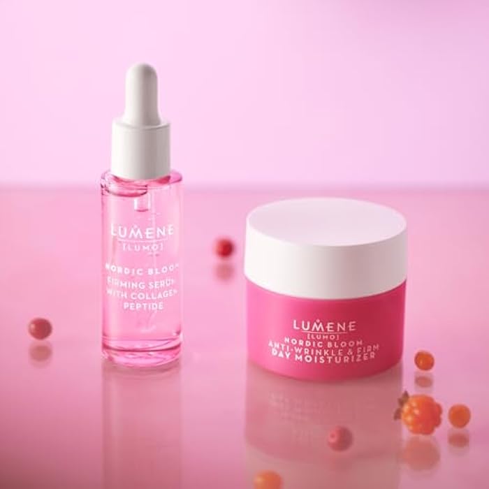 Lumene [Lumo] Vegan Collagen Face Serum - Firming Peptide Serum Formulated with Hyaluronic Acid for Smoother, Plump-Looking Skin - Helps to Reduce the Appearance of Fine Lines + Wrinkles (1 fl oz) - Image 4