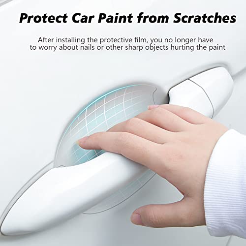 Voroly 10 PCS Car Door Handle Protector Universal Transparent Car Door Handles Cup Protector Car Door Scratch Protector Vinyl Films - Image 3