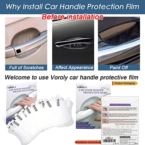 Voroly 10 PCS Car Door Handle Protector Universal Transparent Car Door Handles Cup Protector Car Door Scratch Protector Vinyl Films - Image 4