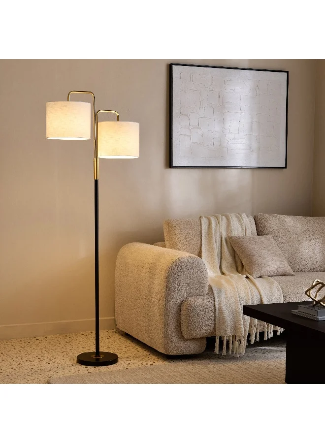 هوم بوكس مصباح أرضي شجرة معدنية Haskett Vico بظلال قماشية - 56x25x162.5 سم