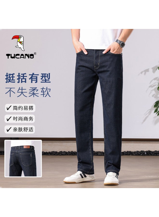 Tucano straight Loose Stretch Cotton Men's Jeans - Stylish Casual & Business Commuter Pants For Spring/summer - Image 2