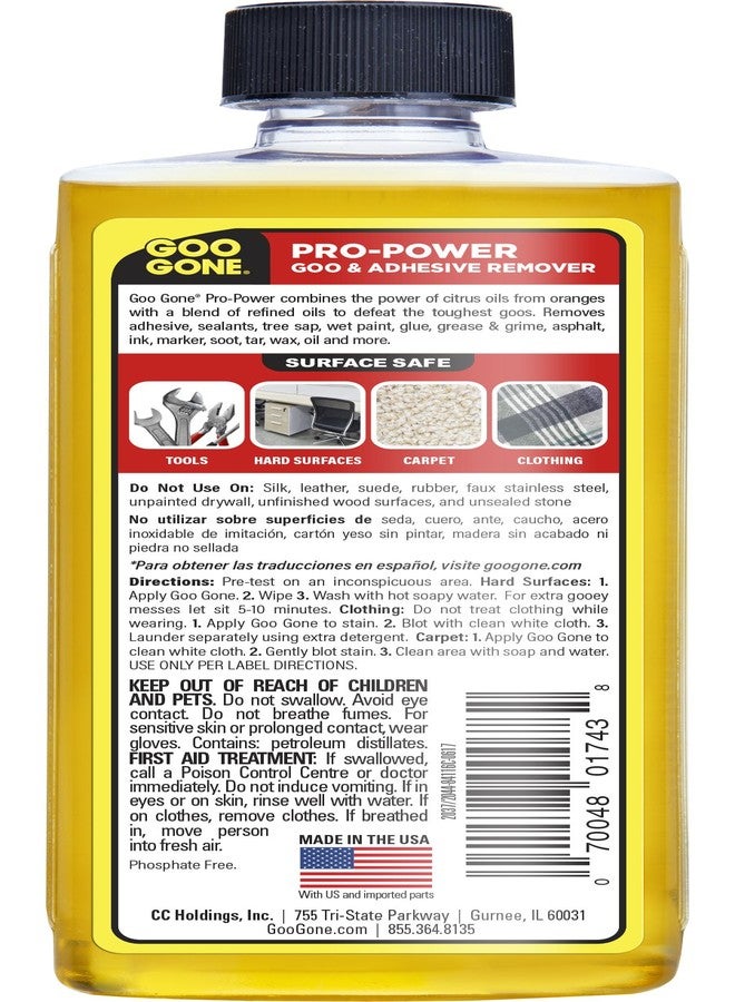 Goo Gone Pro Power Adhesive Remover - 8 Ounce - Use on Silicone, Caulk, Contractor's Adhesive, Tar, Adhesive, Grease, Gum, Decals - Image 2
