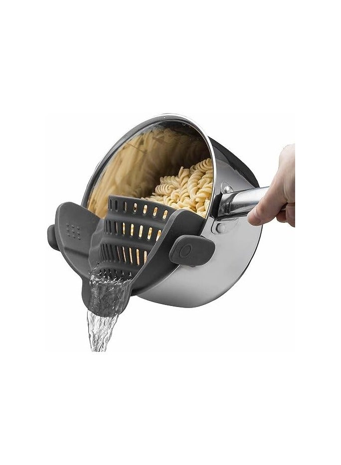 erorex Kitchen Gizmo Snap n Strain Pot Strainer, Grey - Image 1