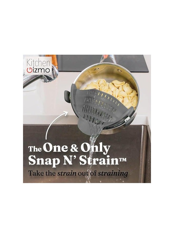 erorex Kitchen Gizmo Snap n Strain Pot Strainer, Grey - Image 2