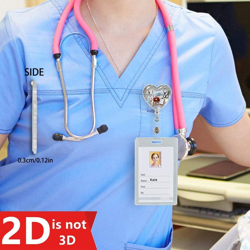 Acrylic Retractable Iridescent ID Badge Reel With Alligator Clip 1pc For Nurses Medical Workers - Image 5