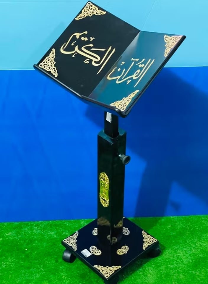 سندس حامل كتاب القرآن الكريم، حامل مصحف قابل للتعديل، حامل للقرآن الكريم - أسود. - Image 2