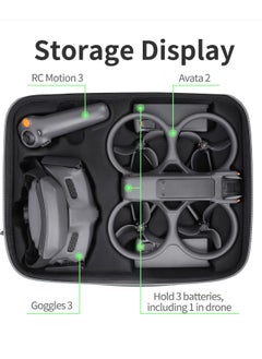 Excefore Avata 2 Carrying Case Portable Travel Bag for DJI Avata 2 Fly More Combo, Hard Shell Storage Case for DJI Avata 2, Goggles 3, RC Motion 3 Controller Accessories  - Image 3