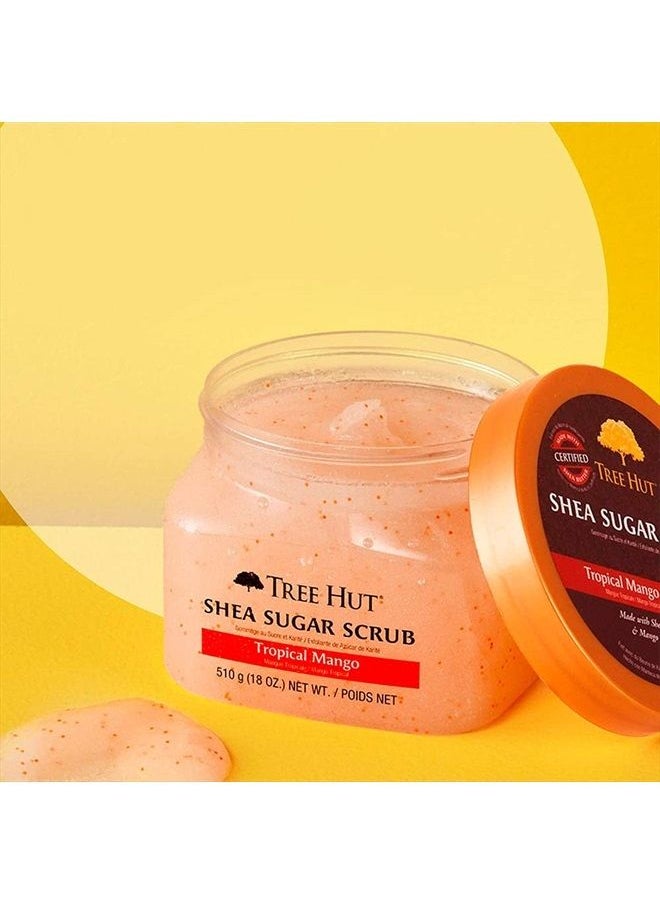 Tree Hut - Shea Sugar Scrub Tropical Mango, 18oz, Ultra Hydrating and Exfoliating Scrub for Nourishing Essential Body Care - Image 1