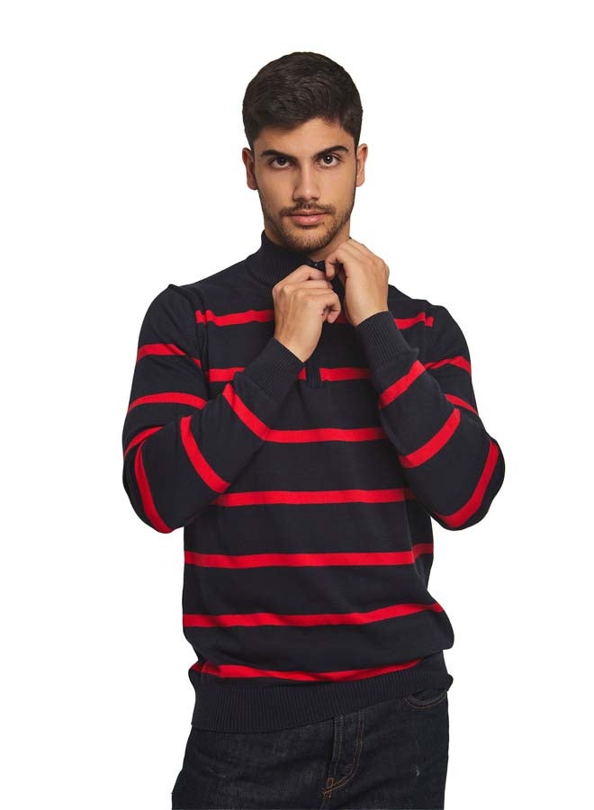 DALYDRESS Fancy Mock Neck Striped Pullover  - Image 2
