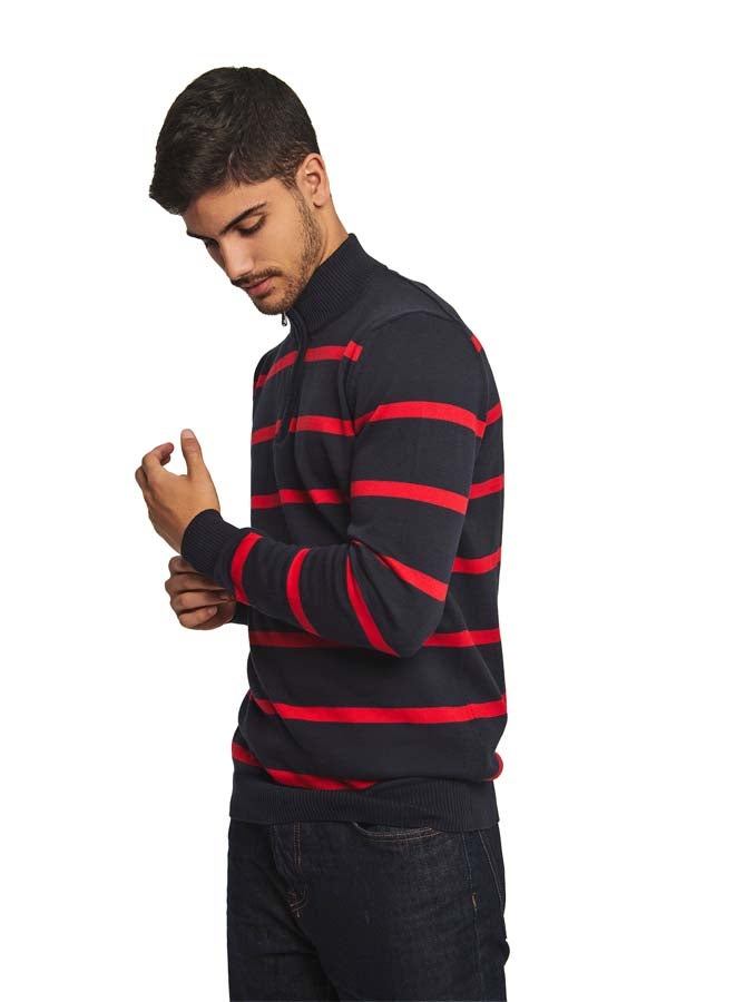 DALYDRESS Fancy Mock Neck Striped Pullover  - Image 3