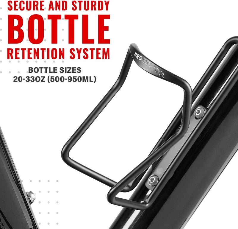 Pro Bike Tool Bike Water Bottle Holder, Lightweight, Strong Aluminum Bicycle Water Bottle Cage in a Modern Tubular Design, Bike Bottle Holder for Road and Mountain Bikes (MTB) - Universal Bottle Cage - Image 5