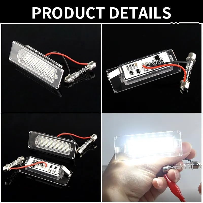 QASULER 2Pcs License Plate Light for Fiat, Peugeot, Citroen - Image 5