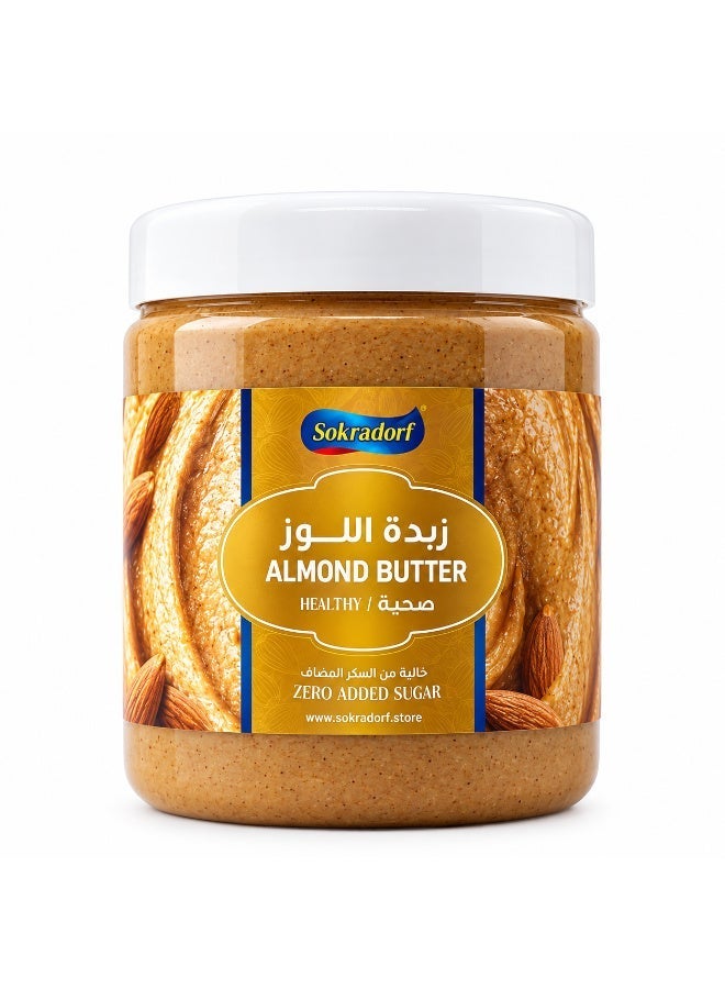 sokradorf Almond Butter 300g Natural Roasted Almond Spread Zero Added Sugar Creamy Texture Healthy Nut Butter High Protein Healthy Fats for Diet Fitness Toast Smoothies - Image 1
